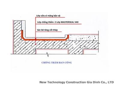 Quy trình chống thấm bê tông ,mái bằng, bể chứa